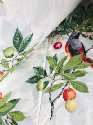 Pottery Barn Spring Bird Duvet Cover Robin Cardinal Queen No Shams Rare🦩-image
