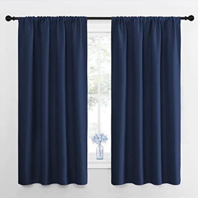 Bedroom Curtains Blackout Draperies All Season Thermal Insulated Solid Rod Pocke-image