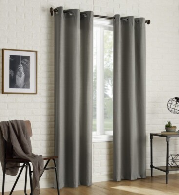 Sun Zero Grommet Curtain Panel 63” L x 40” W - Gray NEW-image