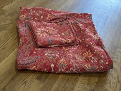 Pottery Barn 3 Pc King Bedding Set 2 King Shams & Duvet Red Caesarea Cotton READ-image