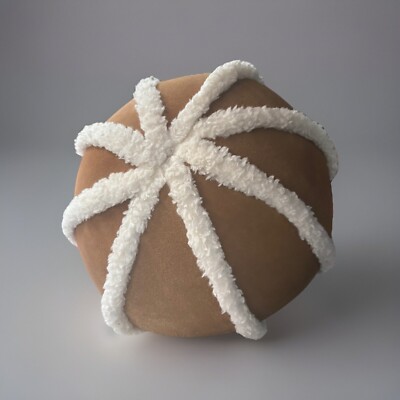Pottery Barn Suede And Sherpa Ball Pillow - Sold Out - Discontinued-image