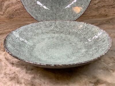 Large Pasta Bowls Blue Wash, Dip Dye, Rustic Weave Or Pacific Tide Set Of 2 New-image