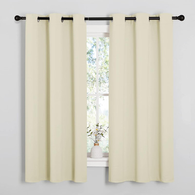 Kitchen Curtains for Decoration, Thermal Insulated Grommet Room Darkening Draper-image
