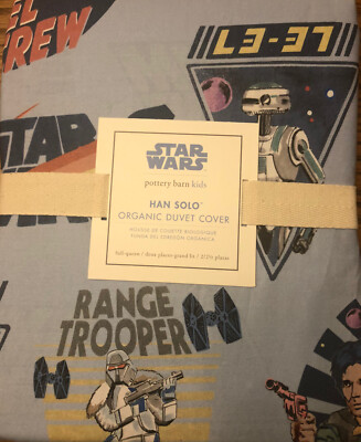 Pottery Barn Kids Mult Color Star Wars Han Solo Full Queen Duvet Cover NWT SO@PB-image