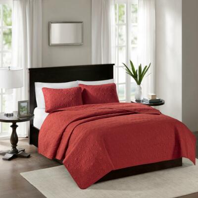 Madison Park Mansfield 3-Pc King/Cal King Coverlet Set, Red-image