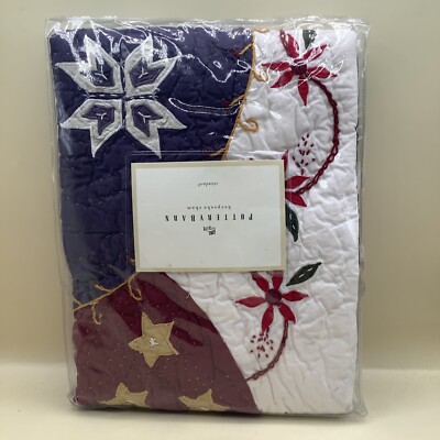 Pottery Barn Keepsake Sham Standard Quilt 100% Cotton -image