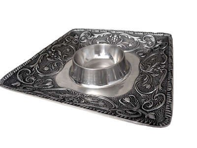 Wilton Armetale Pewter William & Mary Large Chip & Dip Set One Pc Holloware NWT-image