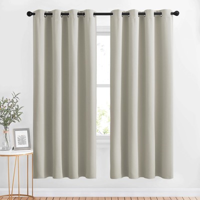 Blackout Natural Window Treatments for Bedroom - Grommet Thermal Curtains Roo...-image