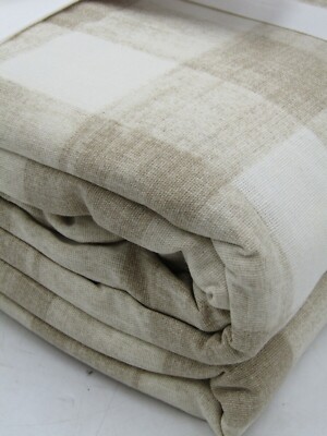 Pottery Barn Rhett Checker Flax King/Cal K.  Duvet Cover Coastal Cotton/LinenNew-image