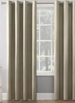 Sun Zero Blackout Duran Grommet Top Curtain Panel Beige 50