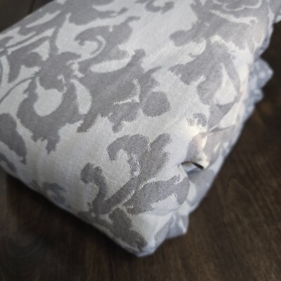POTTERY BARN JACQUARD MEDALLION COTTON/LINEN DUVET COVER FULL/QUEEN ~ GRAY-image