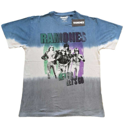 The Ramones - Hey Ho Retro - Blue Dip Dye  T-shirt-image