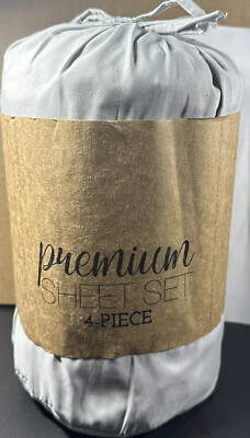 ⚡️ienjoy Home Hypoallergenic 4 Piece Bed Sheet Set - Gray  (King)-image