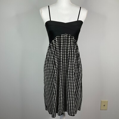 Max Studio Mini Dress Women Size XS Sleeveless Black White Stretch-image