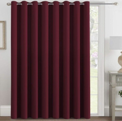 One Panel Pair Room Darkening Grommet Wine Window Curtain 108 x 108-image