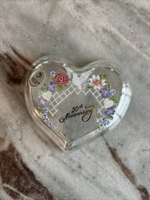 🩷 Fenton Art Glass Heart Shaped 50th Anniversary Trinket Box LID ONLY 🩷-image