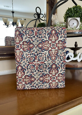 Pottery Barn Lynd King/ Cal King Duvet Cover Red/ Navy NWOT-image