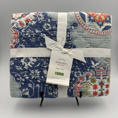 New Pottery Barn Foundations Floral Viole Chelsea Sham King Sham-image