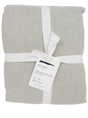 POTTERY BARN Belgian Flax Linen Duvet Cover -Full/Queen-Eucalyptus-OB-NWT-image