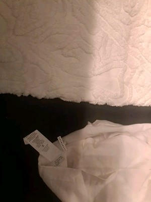 2- Pillow Shams Pottery Barn White 100% Cotton Chenille Textured  King 20