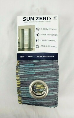 Sun Zero Iron Decapio Room-Darkening Crushed Grommet Curtain Panel, 50