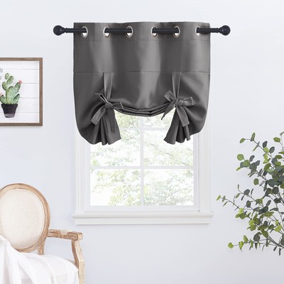 Bathroom Curtain Thermal Insulated Tie Up Window Shade Light Blocking Short C...-image