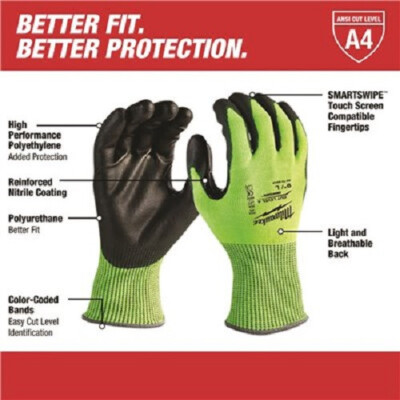 Milwaukee 48-73-8944 Cut Level 4 Polyurethane Dipped Gloves, XXL ( Pack of 6 )-image