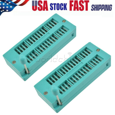 2x Narrow Body 32P 32Pin 2.54MM Universal ZIF DIP Test Tester IC Test Socket U-S-image