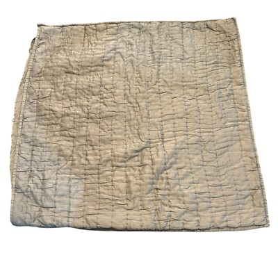 Pottery Barn Silk Front Gray Channel Stitch Euro Sham Square Pillow Case 26”-image