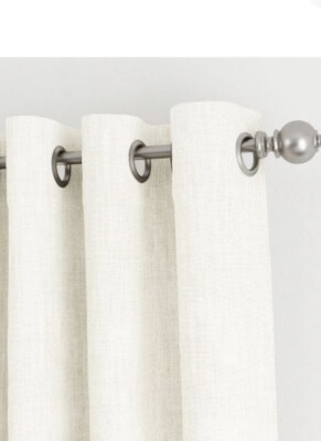 Linen Blend Blackout Grommet Curtains  (2 Panels Set)-image