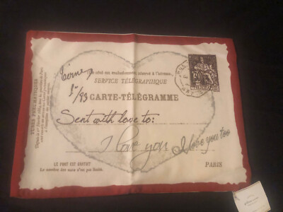 Pottery Barn LOVE Postcard 12 x 16 Pillow Cover NWT Beautiful Rare Find!!-image