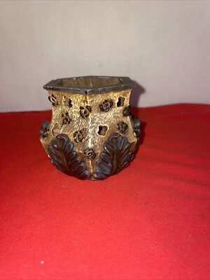 Resin Votive Octagon Shaped 3” Tall- Heavy- Estate Find-image