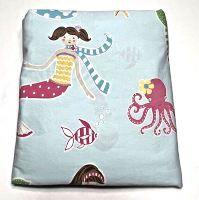 Pottery Barn Kids Duvet Cover Twin Sz Little Mermaid Blue Pink Yellow-image