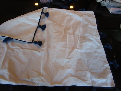 1 Pottery Barn Teen Tassel navy blue standard sham photo shoot sample issue-image