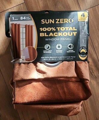 Sun Zero 100% Total Blackout Curtain.. One Panel 40x84in ..Terracotta Orange -image