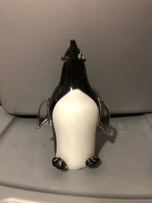 Murano Penguin Black Alfredo Barbini Studios Technique 50's Italy Glass Figure-image