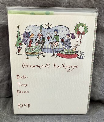 Lulu Madison Park Holiday Ornament Exchange Invitations 15 Cards/Envelopes - NEW-image