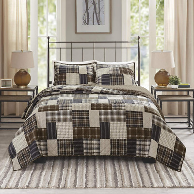 Reversible Quilt Cabin Lifestyle Plaid Design - All Season, Breathable Coverlet -image