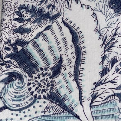 Pottery Barn Coral Reversible Quilt STANDARD sham Seabed Coastal Ocean Blue Teal-image