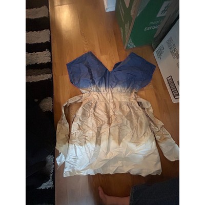 Calypso Blue gold white dip dye dress medium-image