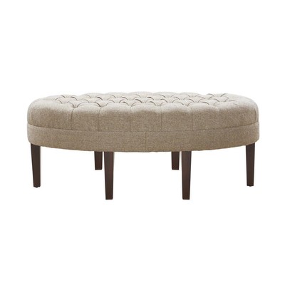 Madison Park Chase Linen Fabric Surfboard Tufted Ottoman-image
