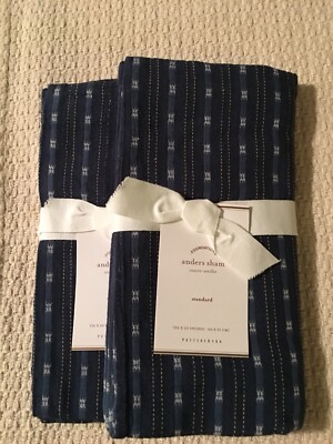 Set/2 Pottery Barn Anders Standard Shams Gorgeous!!-image