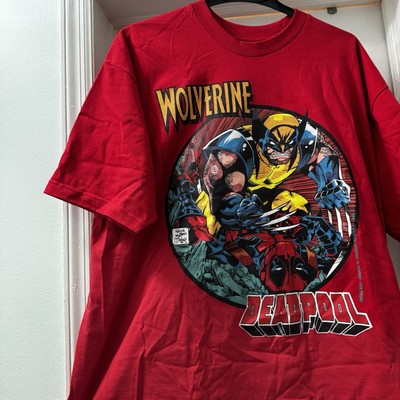Vintage Rush Deadpool & Wolverine Jumbo Mega Print Marvel Comics Shirt Sz 2XL-image