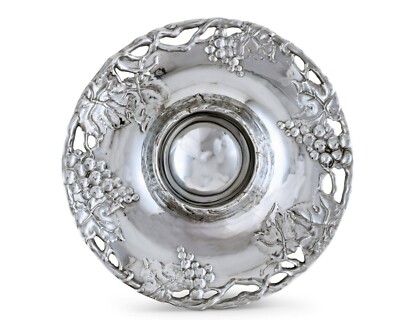 Arthur Court Large Grape Chip & Dip Tray Bowl Server 14” Aluminum-image