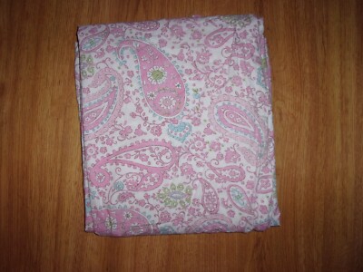 Pottery barn Kids Twin Duvet Cover Paisley Pink Blue Green-image