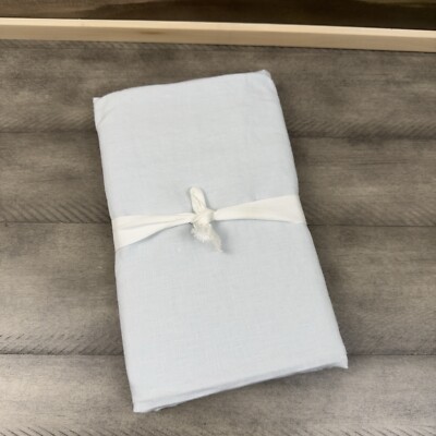 Pottery Barn Belgian Flax Linen Pillow Sham King Blue Frost Bedroom NWOT-image