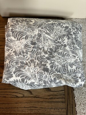 Pottery Barn Cream & Taupe Grey Full/Queen Duvet Cover- Nice!-image