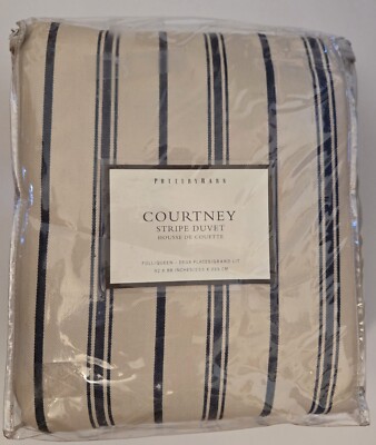 Pottery Barn - Courtney Blue Stripe Duvet - Full/Queen 92