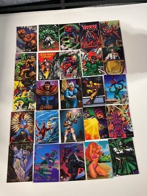 1994 Marvel Annuals Flair I: NM-M+ Complete Base Set Trading Cards #1-150 FLEER-image