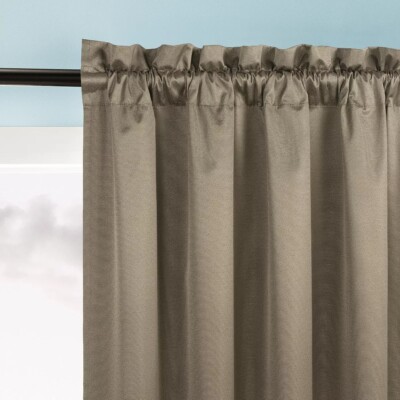 Sun Zero Doucet Thermal Blackout Rod Pocket Curtain Panl Taupe40